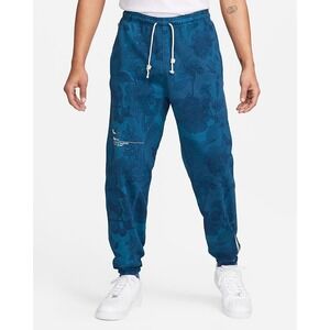 Nike Dri-FIT Standard Issue Men's Basketball Joggers Floral Camo Blue Size Small